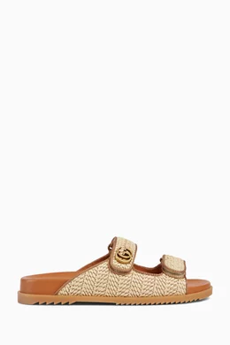 Raffia gucci slides sales