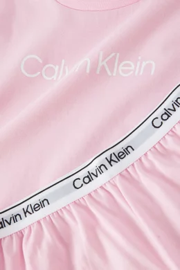 Buy Calvin Klein Pink Logo Pyjama Set in Cotton For Girls Online Ounass Saudi