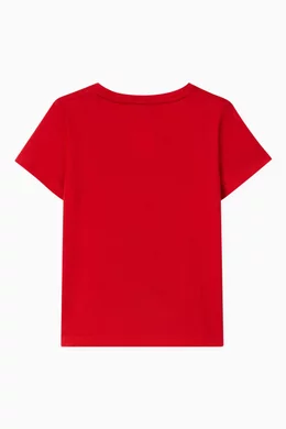 Buy Gucci Red Logo Print T shirt in Cotton For Boys Online Ounass Saudi