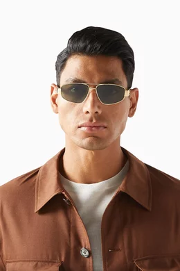 Buy CELINE Gold Triomphe Sunglasses in Metal For Men Online