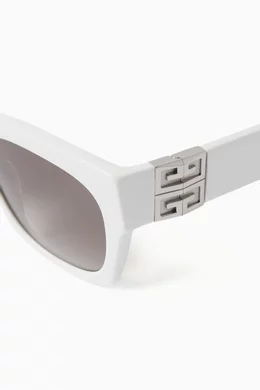 Buy Givenchy Eyewear White Square Sunglasses in Acetate For  display picture 3