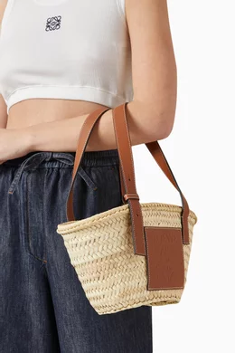 Buy LOEWE Neutral Small Basket Bag in Raffia Leather For Women Online Ounass Saudi