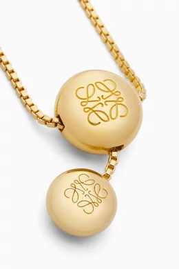 Buy LOEWE Gold Anagram Pebble Necklace in Sterling Silver