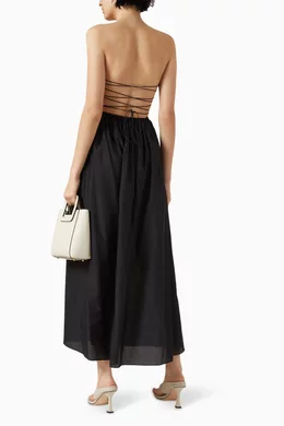 Buy Matteau Black Gathered Lace-up Dress in Cotton-silk Voile For Women  Online | Ounass Saudi