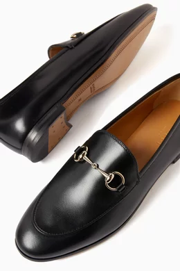 Buy Gucci Black GG Jordaan Loafers in Leather For Women Online