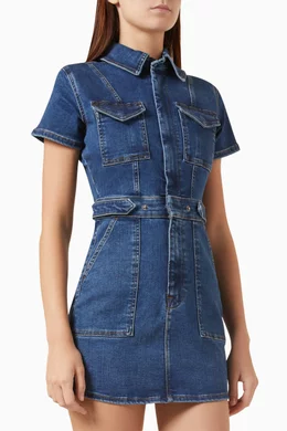 fit for success mini dress FIT FOR SUCCESS DENIM MINI DRESS XL / Blue main image 1