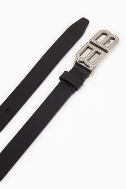 Buy Balenciaga Black BB Hourglass Thin Belt in Leather For