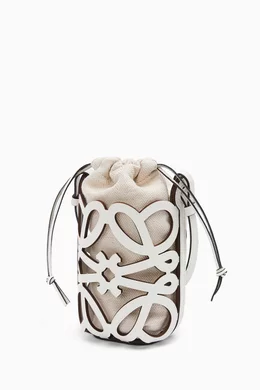 【LOEWE】ANAGRAM CUT OUT CROSSBODY BAG Buy LOEWE White Anagram Cut-out Crossbody Bag in Calfskin