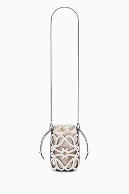 Buy LOEWE White Anagram Cut-out Crossbody Bag in Calfskin