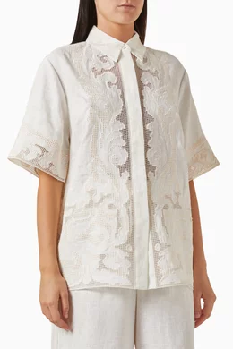 sachin and babi light blue dress ALEMAIS Sandy Embroidered Shirtdress