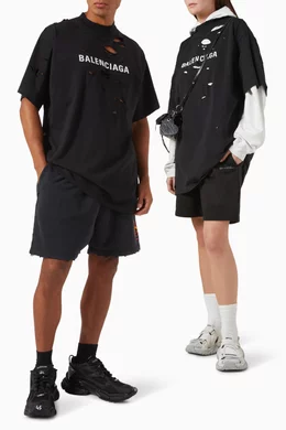 BALENCIAGA＊MIRROR BALENCIAGA INSIDE OUT 穴あきTシャツ＊送込 Buy Balenciaga Black Mirror Balenciaga Inside Out T-shirt in