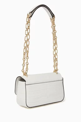 Buy Michael Kors White Small Tribeca Crossbody Bag in Croc