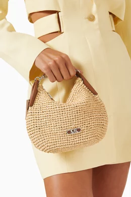 Buy Michael Kors Brown Kendall Small Bracelet Pouchette Bag in Raffia For Women Online Ounass Saudi