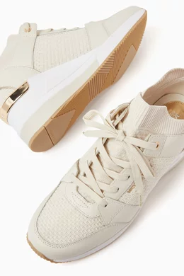 Buy Michael Kors Neutral Georgie Wedge Sneakers in Knit Leather For Women Online Ounass Saudi