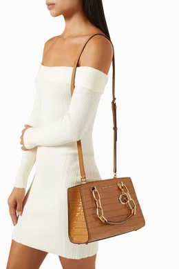 Mk cynthia small leather satchel on sale