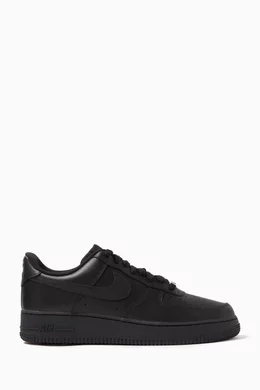 Nike black leather air force 1 shop