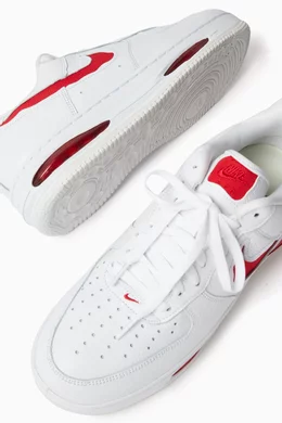 Air force 1 red leather sale