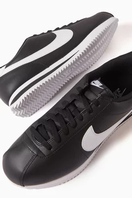 Buy Nike Black Cortez Sneakers in Leather For Men Online Ounass Saudi