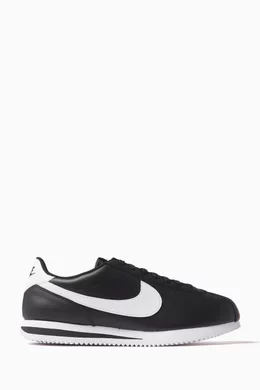 Buy Nike Black Cortez Sneakers in Leather For Men Online Ounass Saudi