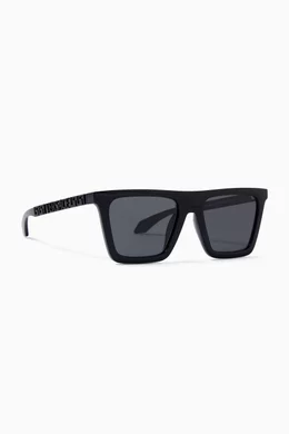Black greca squared sunglasses cheap