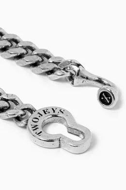 Buy TwoJeys Grey Cuban Jab Bracelet in Silver-plated Metal For Men