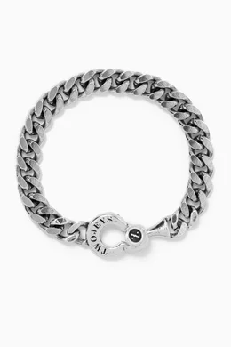Buy TwoJeys Grey Cuban Jab Bracelet in Silver-plated Metal For Men