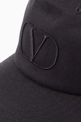 VALENTINO GARAVANI Black Cotton Baseball Cap Valentino