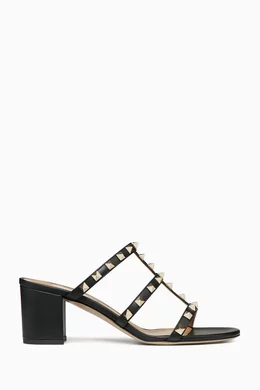 Buy Valentino Garavani Black Valentino Garavani Rockstud 60 Slide Sandals in Leather For Women Online Ounass Saudi
