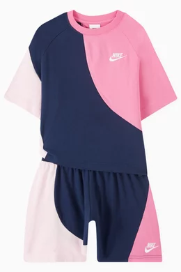 Pink cotton nike shorts online