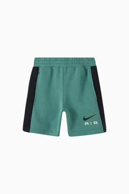 Buy Nike Green Air Logo Shorts in Cotton Blend Fleece For Boys Online Ounass Saudi