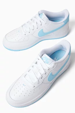 Buy Nike White Air Force 1 Sneakers in Leather For Girls Online Ounass Saudi