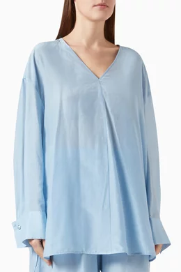 Silk high low blouse sales