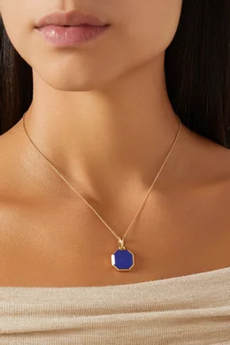 Buy David Yurman Gold Faceted Lapis Stone Amulet Pendant in 18kt