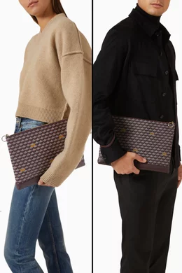 Buy Faure Le Page Burgundy Pochette Zip 33 Pouch Bag in Canvas Leather For Women Online Ounass Saudi