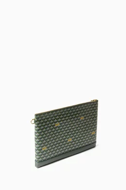 Buy Faure Le Page Green Pochette Zip 33 Pouch Bag in Canvas Leather For Women Online Ounass Saudi
