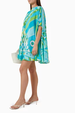 Buy Pucci Multicolour Vivara-print Mini Kaftan Dress in Silk For Women  Online | Ounass Saudi