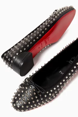 Buy Christian Louboutin Black Sweetie Jane Spike Flats in Leather For Women Online Ounass Saudi