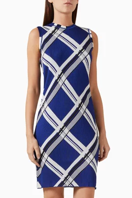 Buy Burberry Blue Check Mini Dress in Silk Jacquard For Women Online Ounass Saudi