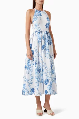 Buy Reformation Blue Percy Open-back Dress in Linen For Women Online |  Ounass Saudi