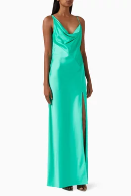 Buy Significant Other Green Annabel Bias-cut Maxi Dress in Satin For Women Online