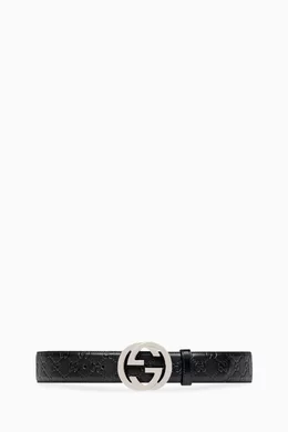 Gucci black signature belt best sale