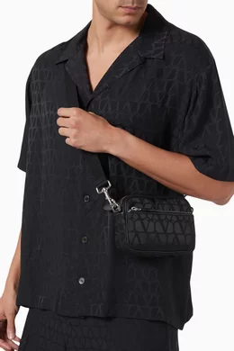 【VALENTINO】ICONOGRAPHE SHOULDER BAG Buy Valentino Garavani Black Toile Iconographe Shoulder Bag