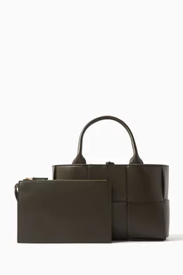 【BOTTEGA VENETA】Mini Arco Tote Bag - カーキダークプラリネ Bottega Veneta® Women's Mini Arco Tote in Kaki. Shop online now.