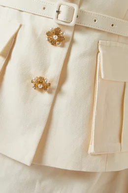 Buy Self-Portrait Neutral Tailored Midi Dress in Linen-blend For Women  Online | Ounass Saudi