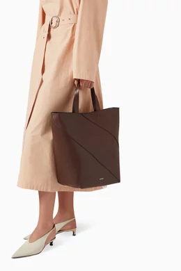 Jil Sander【高品質な素材☆Vertigo Medium leather tote bag】 Vertigo Medium leather tote bag in black - Jil Sander