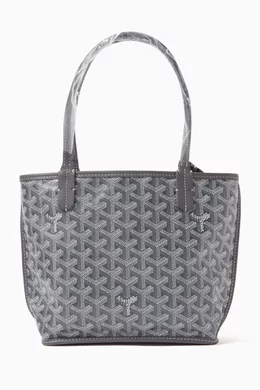 Buy Goyard Pre Loved Grey Unused Mini Anjou Reversible Tote Bag in Goyardine Canvas Leather For Women Online Ounass Saudi