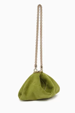 Buy Jimmy Choo Green Mini Callie Clutch Bag in Suede For Women