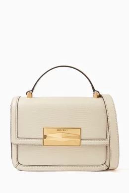 Buy Jimmy Choo White Diamond Top-handle Bag in Textured Leather