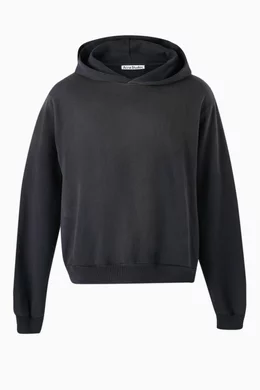Buy Acne Studios Black Unisex Logo print Hoodie in Organic Cotton blend For Women Online Ounass Saudi