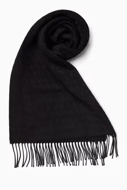 【関税&送料込】Valentino Garavani Black Velvet Scarf SS25---valentino_20garavani---